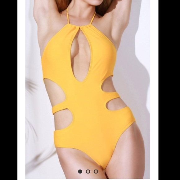 Other - Yellow cut out one piece swimsuit